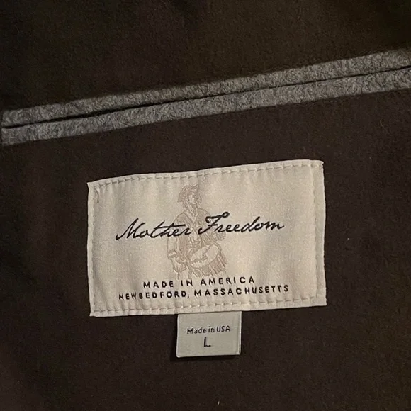 Mother Freedom "Wellfleet" Heather Grey Wool Field Jacket Made In USA Size Large - Picture 10 of 11